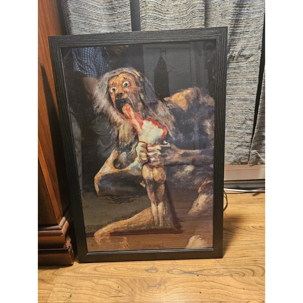 Saturn Devouring His Son Canvas Art Print New Frame 16x24 Wall Art